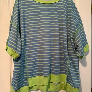 Striped Green and Blue Shirt
